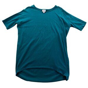 LuLaRoe Womens T-Shirt Small Teal High-Low Tunic Tee Crewneck Casual Classic